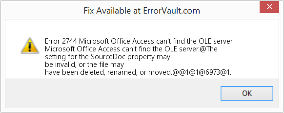 Microsoft Office Access에서 OLE 서버를 찾을 수 없습니다. 수정(오류 오류 2744)