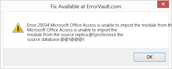 Microsoft Office Access에서 소스 복제본에서 모듈을 가져올 수 없습니다. 수정(오류 오류 29034)