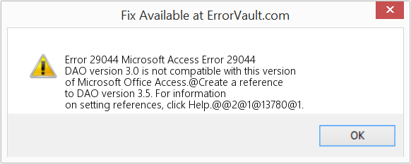 Microsoft 액세스 오류 29044 수정(오류 오류 29044)