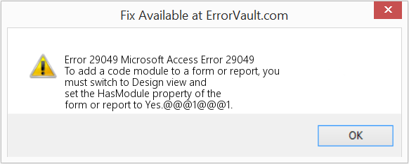 Microsoft 액세스 오류 29049 수정(오류 오류 29049)