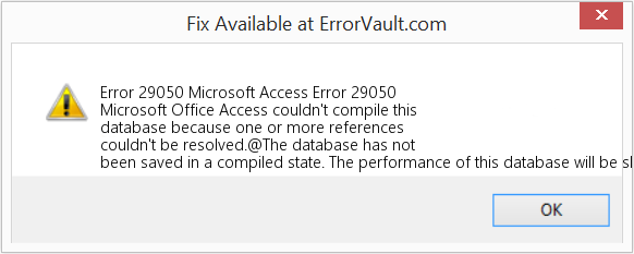 Microsoft 액세스 오류 29050 수정(오류 오류 29050)