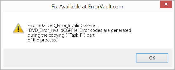 DVD_Error_InvalidCGPFile 수정(오류 오류 302)