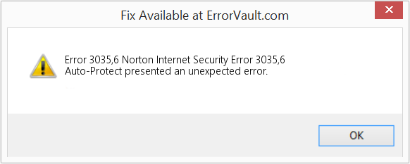 Norton Internet Security 오류 3035,6 수정(오류 오류 3035,6)