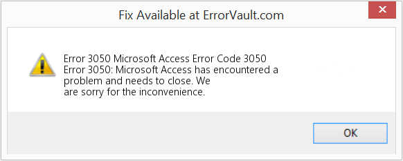 Microsoft 액세스 오류 코드 3050 수정(오류 오류 3050)
