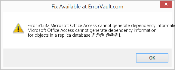 다운로드 오류 <?php echo $number; ?> (Microsoft Office Access는 복제본 데이터베이스의 개체에 대한 종속성 정보를 생성할 수 없습니다.) 복구 도구 Microsoft Office Access는 복제본 데이터베이스의 개체에 대한 종속성 정보를 생성할 수 없습니다. 수정(오류 오류 31582)