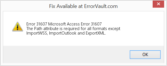 Microsoft 액세스 오류 31607 수정(오류 오류 31607)