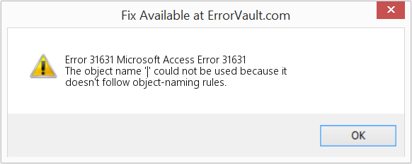 Microsoft 액세스 오류 31631 수정(오류 오류 31631)