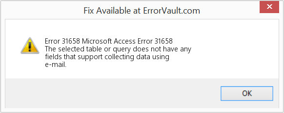 Microsoft 액세스 오류 31658 수정(오류 오류 31658)