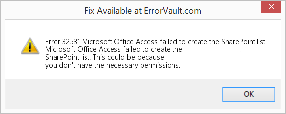 다운로드 오류 <?php echo $number; ?> (Microsoft Office Access에서 SharePoint 목록을 만들지 못했습니다.) 복구 도구 Microsoft Office Access에서 SharePoint 목록을 만들지 못했습니다. 수정(오류 오류 32531)