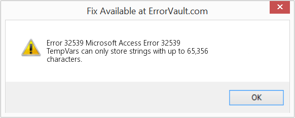 Microsoft 액세스 오류 32539 수정(오류 오류 32539)