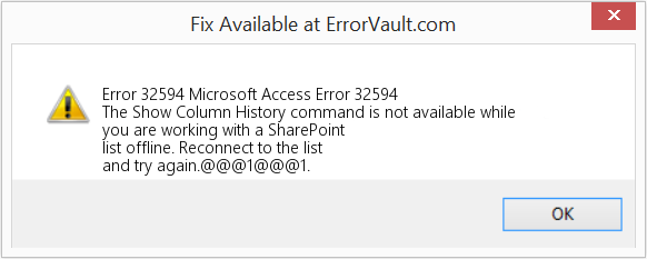 Microsoft 액세스 오류 32594 수정(오류 오류 32594)
