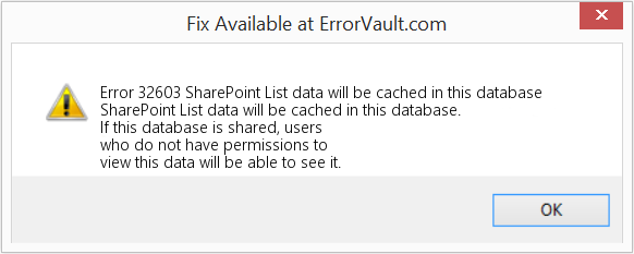 다운로드 오류 <?php echo $number; ?> (SharePoint 목록 데이터는 이 데이터베이스에 캐시됩니다.) 복구 도구 SharePoint 목록 데이터는 이 데이터베이스에 캐시됩니다. 수정(오류 오류 32603)
