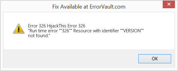 HijackThis 오류 326 수정(오류 오류 326)