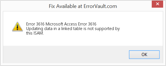 Microsoft 액세스 오류 3616 수정(오류 오류 3616)