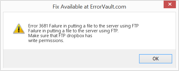 FTP를 사용하여 서버에 파일 넣기 실패 수정(오류 오류 3681)
