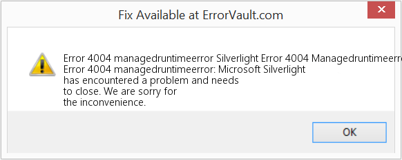 다운로드 오류 <?php echo $number; ?> (Silverlight 오류 4004 Managedruntimeerror) 복구 도구 Silverlight 오류 4004 Managedruntimeerror 수정(오류 오류 4004 관리 런타임 오류)