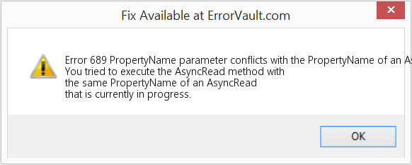 PropertyName 매개변수가 진행 중인 AsyncRead의 PropertyName과 충돌합니다. 수정(오류 오류 689)