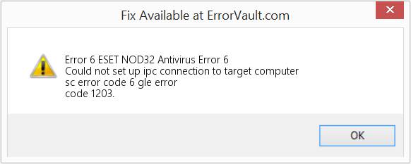 ESET NOD32 바이러스 백신 오류 6 수정(오류 오류 6)