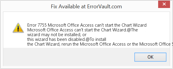 Microsoft Office Access에서 차트 마법사를 시작할 수 없습니다. 수정(오류 오류 7755)