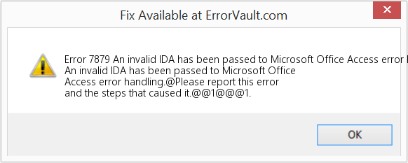 잘못된 IDA가 Microsoft Office Access 오류 처리에 전달되었습니다. 수정(오류 오류 7879)