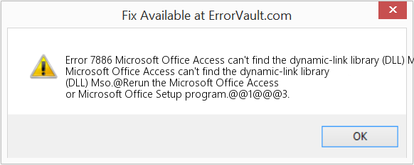 Microsoft Office Access에서 DLL(동적 연결 라이브러리) Mso를 찾을 수 없습니다. 수정(오류 오류 7886)