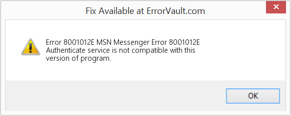 MSN 메신저 오류 8001012E 수정(오류 오류 8001012E)