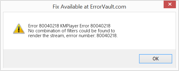 KMPlayer 오류 80040218 수정(오류 오류 80040218)