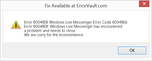 다운로드 오류 <?php echo $number; ?> (Windows Live Messenger 오류 코드 80048Eb) 복구 도구 Windows Live Messenger 오류 코드 80048Eb 수정(오류 오류 80048EB)