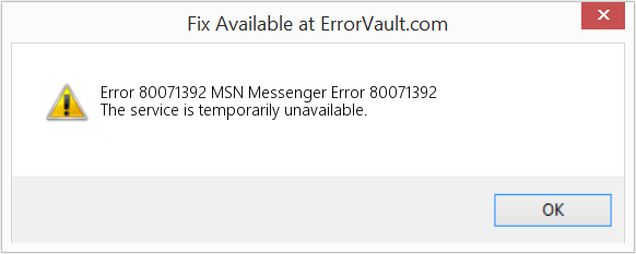 MSN 메신저 오류 80071392 수정(오류 오류 80071392)