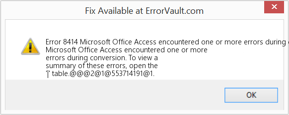 변환하는 동안 Microsoft Office Access에서 하나 이상의 오류가 발생했습니다. 수정(오류 오류 8414)