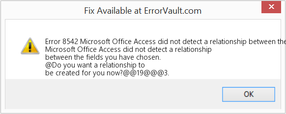 Microsoft Office Access에서 선택한 필드 간의 관계를 감지하지 못했습니다. 수정(오류 오류 8542)