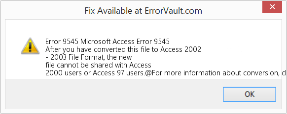 다운로드 오류 <?php echo $number; ?> (Microsoft 액세스 오류 9545) 복구 도구 Microsoft 액세스 오류 9545 수정(오류 오류 9545)