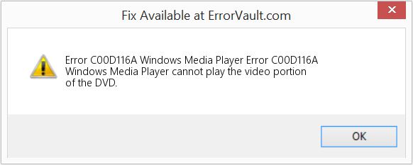 Windows Media Player 오류 C00D116A 수정(오류 오류 C00D116A)