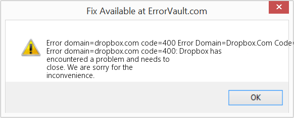오류 도메인=Dropbox.Com 코드=400 작업을 완료할 수 없습니다. 수정(오류 오류 도메인=dropbox.com 코드=400)