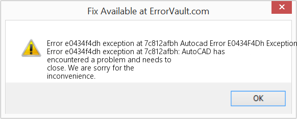 7C812Afbh에서 AutoCAD 오류 E0434F4Dh 예외 수정(오류 7c812afbh에서 오류 e0434f4dh 예외)