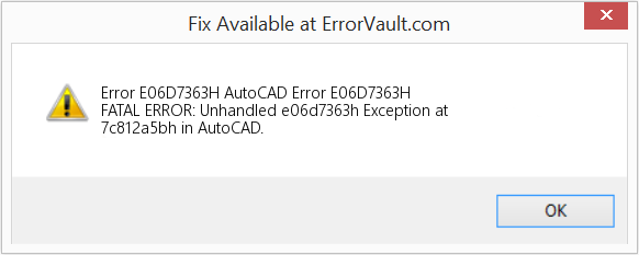 AutoCAD 오류 E06D7363H 수정(오류 오류 E06D7363H)