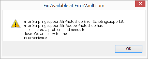 Photoshop 오류 스크립팅support.8Li 수정(오류 오류 스크립팅support.8li)