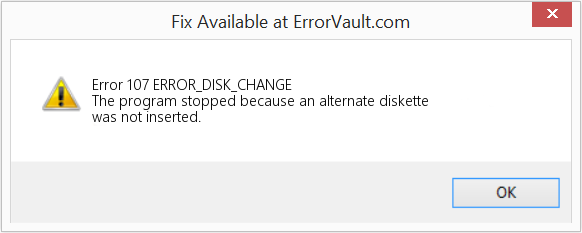 ERROR_DISK_CHANGE 수정(오류 오류 107)