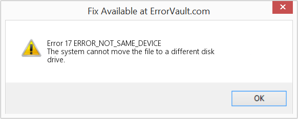 ERROR_NOT_SAME_DEVICE 수정(오류 오류 17)