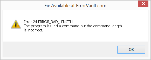 ERROR_BAD_LENGTH 수정(오류 오류 24)