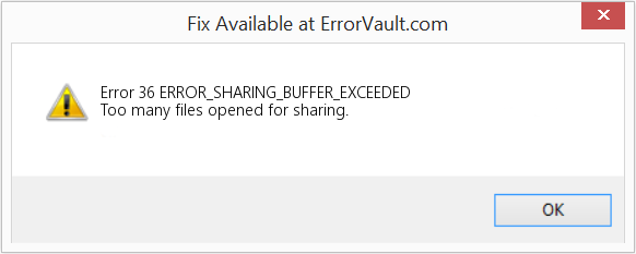 ERROR_SHARING_BUFFER_EXCEEDED 수정(오류 오류 36)