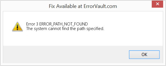 ERROR_PATH_NOT_FOUND 수정(오류 오류 3)