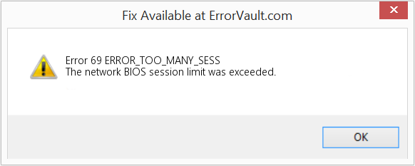 ERROR_TOO_MANY_SESS 수정(오류 오류 69)