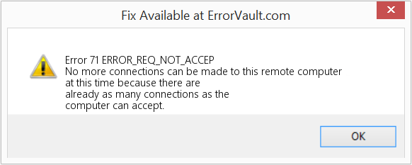 ERROR_REQ_NOT_ACCEP 수정(오류 오류 71)