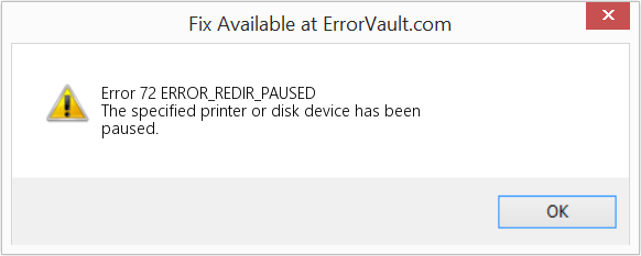 ERROR_REDIR_PAUSED 수정(오류 오류 72)