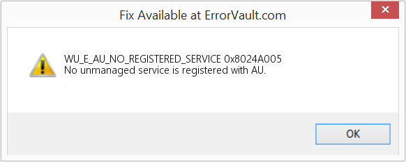 0x8024A005 수정(오류 WU_E_AU_NO_REGISTERED_SERVICE)