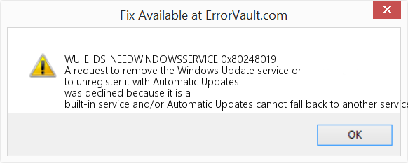 0x80248019 수정(오류 WU_E_DS_NEEDWINDOWSSERVICE)