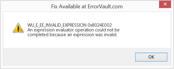 0x8024E002 수정(오류 WU_E_EE_INVALID_EXPRESSION)