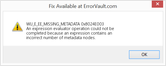 0x8024E003 수정(오류 WU_E_EE_MISSING_METADATA)