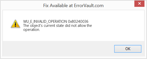 0x80240036 수정(오류 WU_E_INVALID_OPERATION)